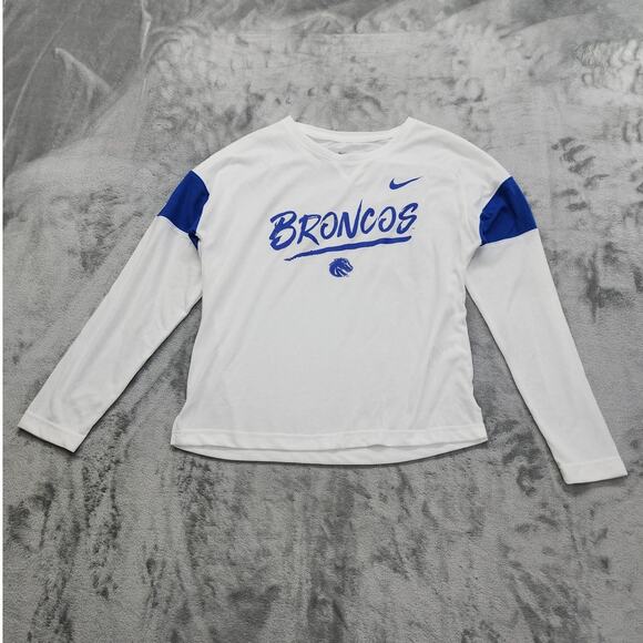 Nike Dri-Fit Fayetteville State Broncos Long Sleeve Tee Size M White Blue Sports - Picture 1 of 9